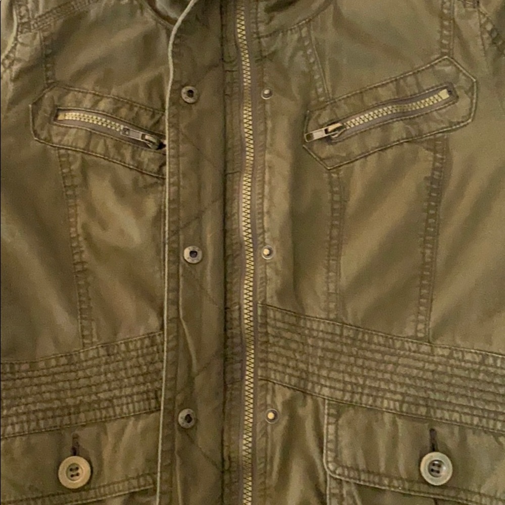 Olive Utility Army Jacket - Perfect Fall Jacket - Picture 6 of 7